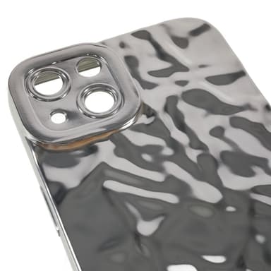 Til iPhone 15 Plus TPU-deksel Elektrobelagt Rynket - Sølv