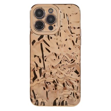 Til iPhone 15 Pro TPU-deksel Elektrobelagt Rynket - Gull