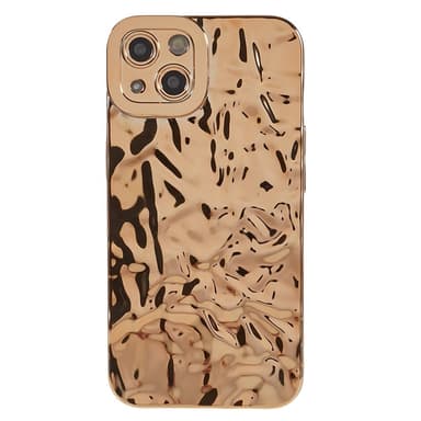 Til iPhone 15 TPU-deksel Elektrobelagt Rynket - Gull