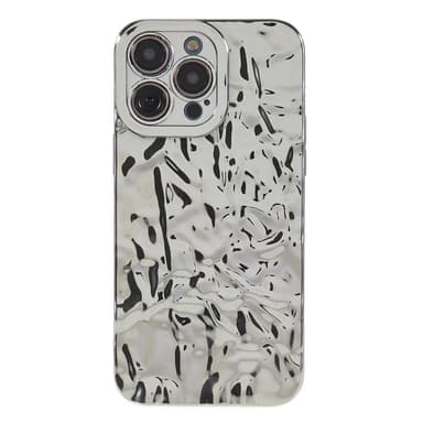 Til iPhone 15 Pro Max TPU-deksel Elektrobelagt Rynket - Sølv