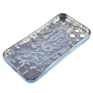 Til iPhone 15 TPU-deksel Elektrobelagt Rynket - Blå