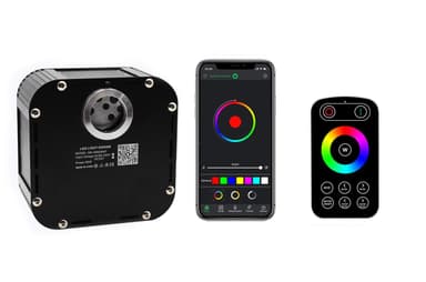 Stjernehimmel m. 50W LED engine og app styring / 740 fibre på 8m for opp til 64kvm tak