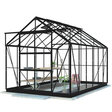 Lykke Drivhus Hybrid 9,7m2, svart