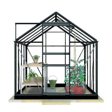 Lykke Drivhus Glass 5m2, sort