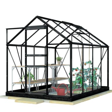 Lykke Drivhus Glass 5m2, sort