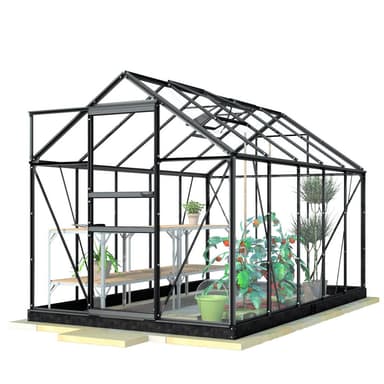 Lykke Drivhus PC 6,2m2, svart