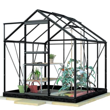 Lykke Drivhus Glass 3,8m2, svart
