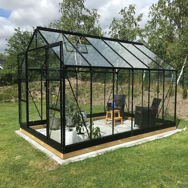 Lykke Drivhus Hybrid 9,7m2, svart