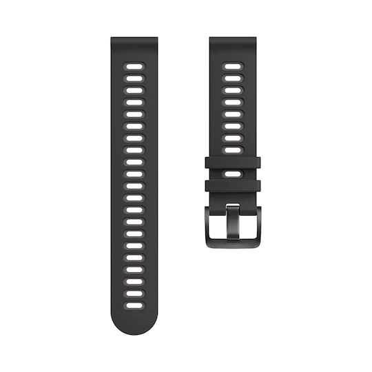 Silikonklokkerem for Garmin Forerunner 245 Huawei/Huami Svart+grå 22 mm