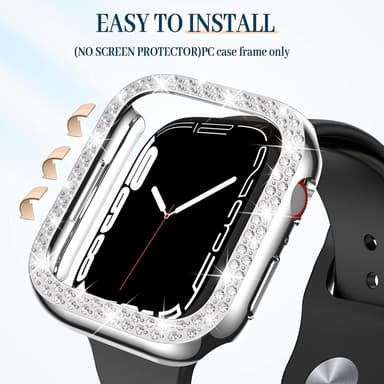 2-Pack-deksel med skjermbeskytter for Apple Watch iWatch 3 sølv 44 mm