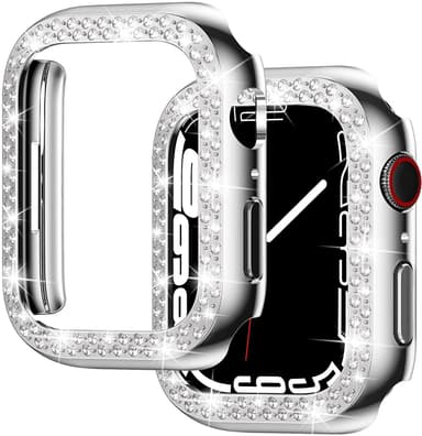 2-Pack-deksel med skjermbeskytter for Apple Watch iWatch 3 sølv 44 mm