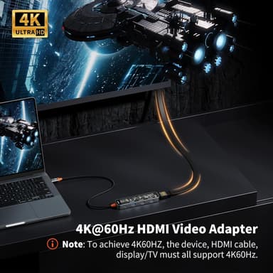 NÖRDIC USB-C 1 til 5 huber 1xHDMI 4K60Hz, 1xUSB-C PD 100W, 3xUSB-A, 30cm