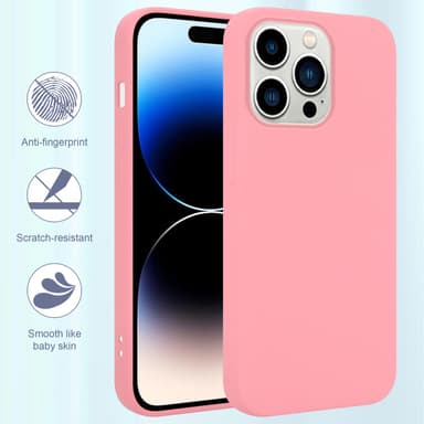 iPhone 14 PRO silikondeksel case (rosa)