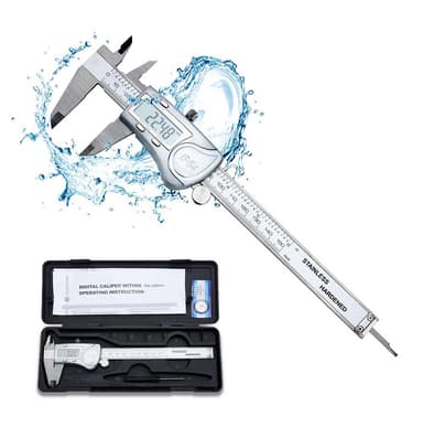 Digital Caliper 150mm/6 tommer IPX54 vanntett (sølv)