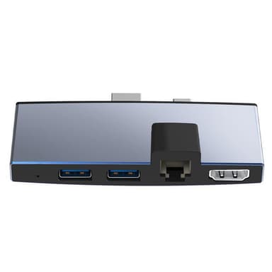 NÖRDIC USB-dokkingstasjon for MicroSoft Surface Pro 1xHDMI4k30Hz 2xUSB-A 5Gbps 1xRJ45 LAN og 1xTF og 1xSD