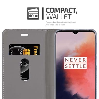 OnePlus 7T lommebokdeksel etui (grå)