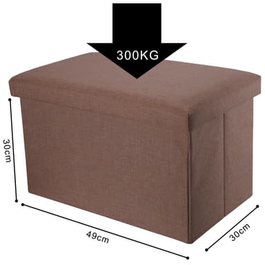 Sammenleggbar Benk 49x30x30 cm Krakk Seteterning (brun)