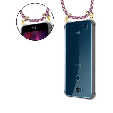 LG X POWER 3 Deksel med Halskjede (rød)