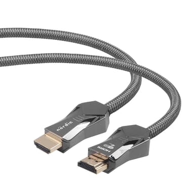 NORDIC-SERTIFISERT KABLER 2m Ultra High Speed ​​​​HDMI 2.1 8K 60Hz 4K 120Hz 48Gbps Dynamic HDR eARC VRR Nylonflettet kabel Gullbelagt