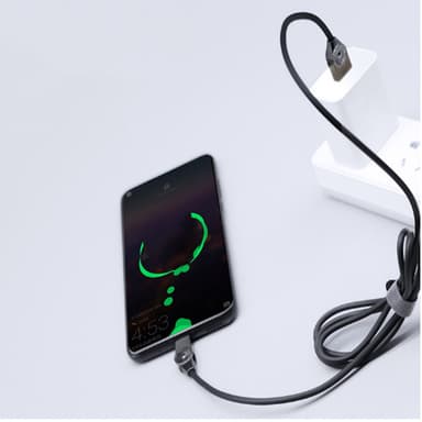 Micro USB-laddningskabel stöd för snabb laddning Sort 1.2 m