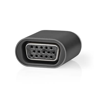 Nedis USB-C™ Adapter | USB 3.2 Gen 1 | USB-C™ Hann | VGA Hun 15p | Full HD 1080p | Rund | Nikkel belagt | Grå / Sort | Konvolutt