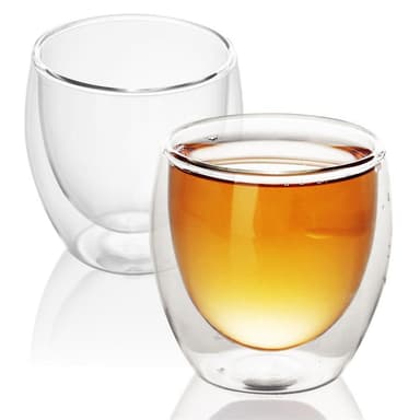 2x Teglass Kaffeglass Dobbeltvegget Termisk Glass 250ml