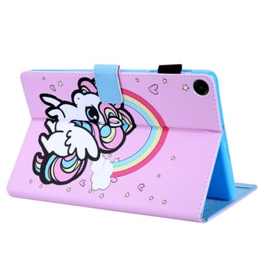 Samsung Galaxy Tab A9 Sammenleggbart Veske Kortholder - Rainbow Horse