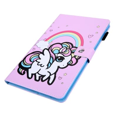 Samsung Galaxy Tab A9 Sammenleggbart Veske Kortholder - Rainbow Horse