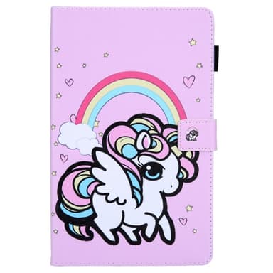 Samsung Galaxy Tab A9 Sammenleggbart Veske Kortholder - Rainbow Horse