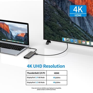 NÖRDIC 1 til 11 dokkingstasjon 1xHDMI 4K60Hz 5xUSB3.0 5Gbps 1xRJ45 1xPD100W