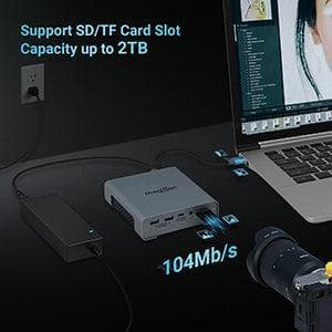 NÖRDIC 1 til 16 USB-C-dokkingstasjon trippelskjermer 2xHDMI 1xDP 4K60Hz 7xUSB 1xUSB-C PD65W 1xRJ45 1xAudio 1xSD 1xMicro SD Thunderbolt 3/4 USB4