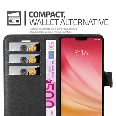 Xiaomi Mi 8 LITE lommebokdeksel etui (svart)