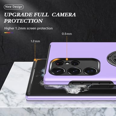 Samsung Galaxy S24 Ultra Hybrid Deksel Med Fingerring - Lilla