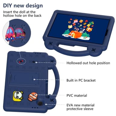 Til Samsung Galaxy Tab A9 EVA Foam Stativdeksel - Mørkeblå