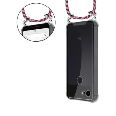 Google PIXEL 3 XL Deksel med Halskjede (rød)