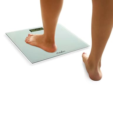 Nedis Personvekt | Digital | Hvit | Herdet Glass | Maksimal vekttrykk: 150 kg