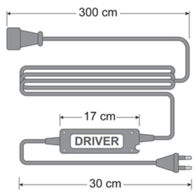 Ute LED-dimmer inkl fjernkontroll, opp til 500W