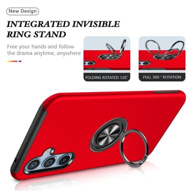 Samsung Galaxy S24+ Hybrid Deksel Med Fingerring - Rød