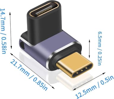 NÖRDIC USB4 vinklet adapter hann til hunn 40G 8K60Hz PD100W