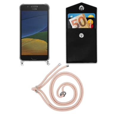 Motorola MOTO G5 Deksel med Halskjede (rosa)
