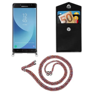 Samsung Galaxy J7 2018 Deksel med Halskjede (rød)