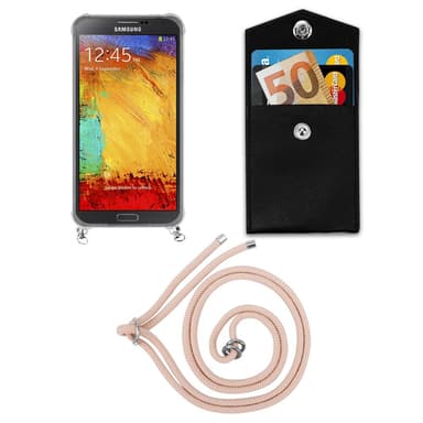 Samsung Galaxy NOTE 3 Deksel med Halskjede (rosa)