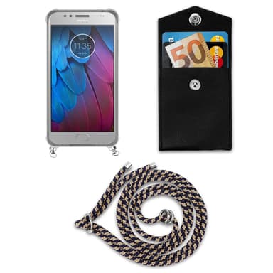 Motorola MOTO G5S Deksel med Halskjede (blå)