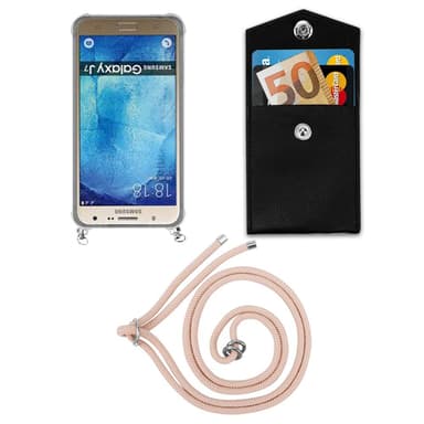 Samsung Galaxy J7 2015 Deksel med Halskjede (rosa)