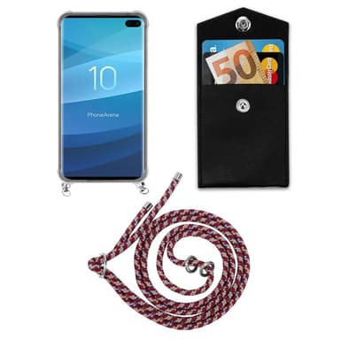 Samsung Galaxy S10 PLUS Deksel med Halskjede (rød)