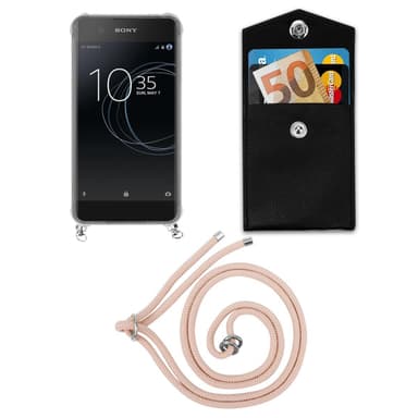 Sony Xperia XA1 PLUS Deksel med Halskjede (rosa)