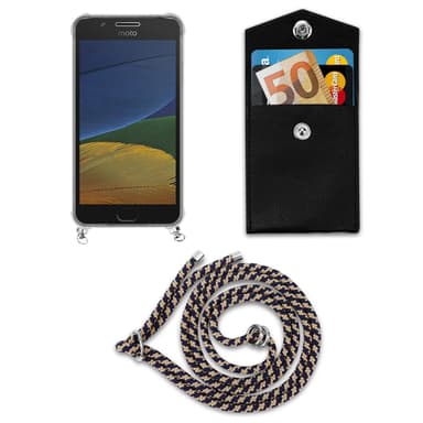 Motorola MOTO G5 Deksel med Halskjede (blå)