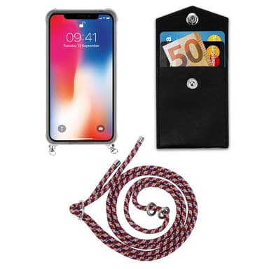 iPhone X / XS Deksel med Halskjede (rød)