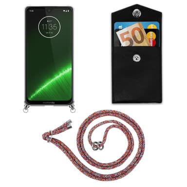 Motorola MOTO G7 / G7 PLUS Deksel med Halskjede (rød)