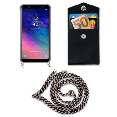 Samsung Galaxy A6 2018 Deksel med Halskjede (blå)